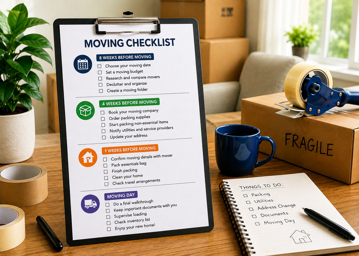 Professional movers preparing household belongings for a move